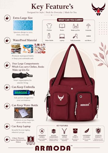 Image of ARMODA Double Pockets Glamour: Stylish Shoulder Bag for Ladies