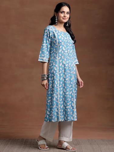 Image of Libas Printed Cotton A-Line Kurta