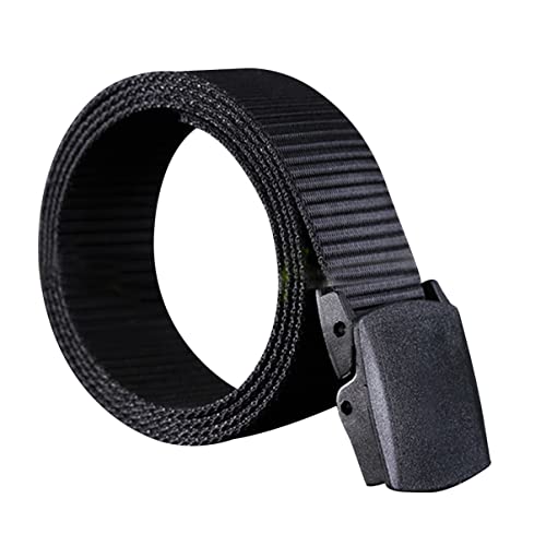 Men's Canvas Web Belt Stretchable Nylon Belt Plastic Buckle for Outdoor Work