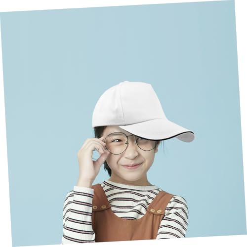 DOITOOL DIY Blank Peaked Hat for Boy Girl Graffiti Cap Soft Cotton Design for Art Projects Outdoor Activities and Creative Fun White3