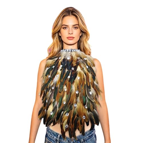 Tablier pour spectacles et fêtes avec débardeur femme à plumes