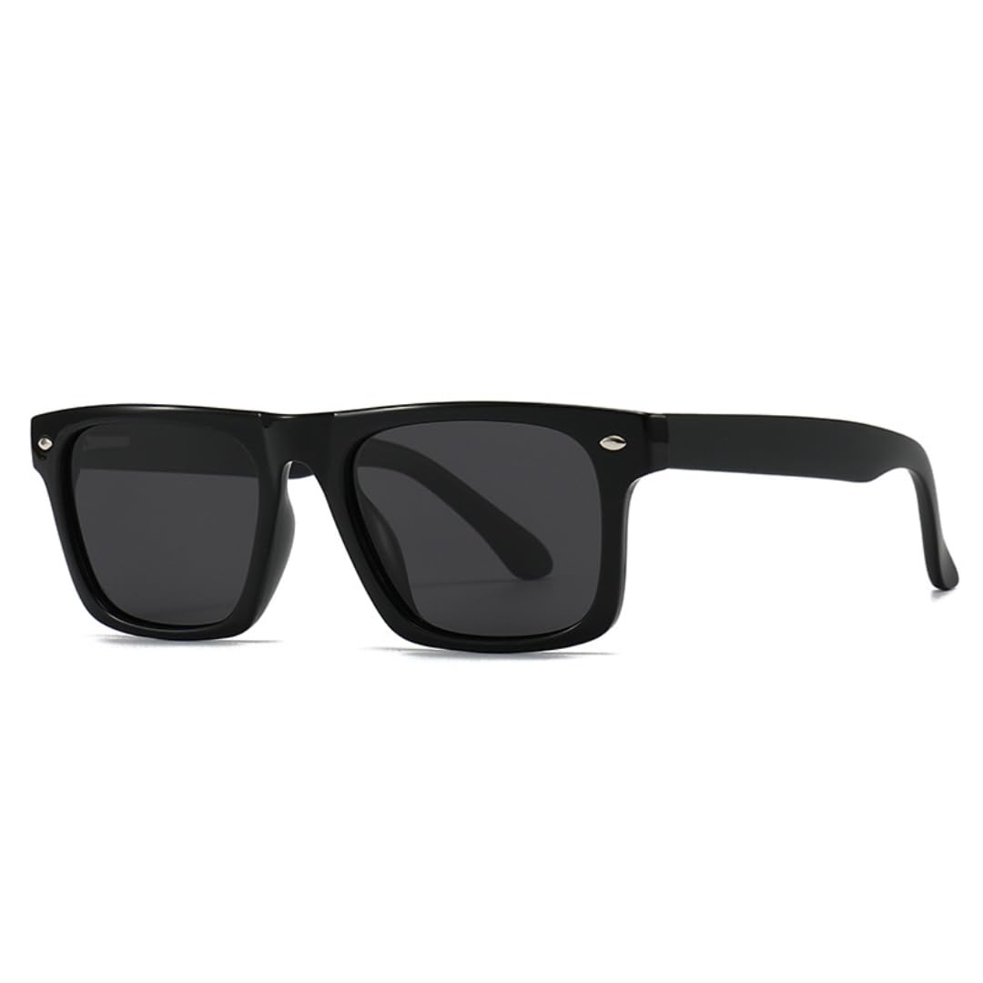 Gafas de sol polarizadas con montura de calidad para hombre y mujer, protección UV400, color negro y gris, estilo clásico unisex.