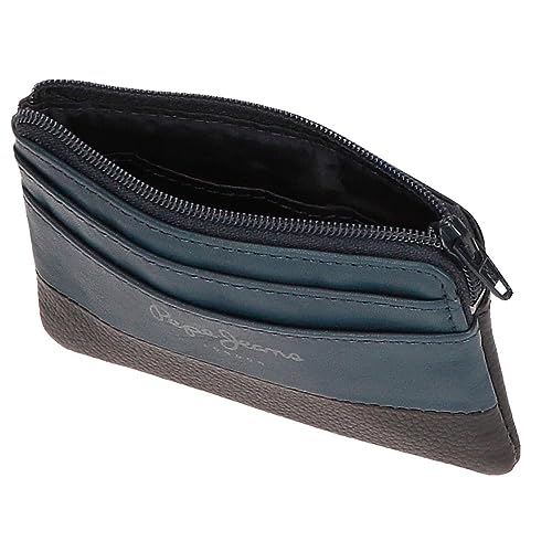 Monedero de piel azul Pepe Jeans Dual