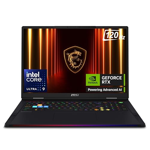 MSI Raider 18 HX AI,Intel Series 2 Core Ultra 9 285HX,46CM UHD+ MiniLED 120Hz Gaming Laptop(64GB/4TB NVMe SSD/Windows 11 Home/GeForce RTX 5080,GDDR7 16GB/Core Black/3.6Kg), A2XWIG-255IN