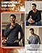 Sweetyweee 3 Pack Men's Thermal Shirts Big and Tall Fleece Lined Long Sleeve V Neck Base Layer Raglan Curved Hem Warm Tops(Black, Dark Mixed Gray, Light Mixed Gray,X-Large)