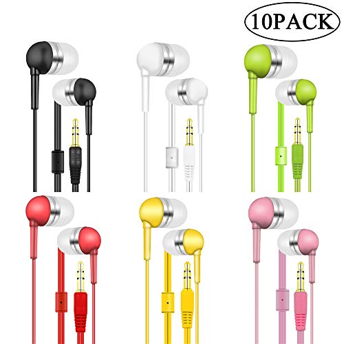 Wholesale Kids Bulk Earbuds Headphones Earphones for Classroom, Libraries, Hospitals 10 Pack 6