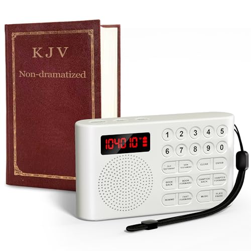 KJV Audio Bible Player for Seniors & Visually Impaired - Electronic Audio Bible Device with Headphone Jack, Large Buttons, Portable Talking Bible for Blind, Dyslexics & Non-Readers (white) - Image 6