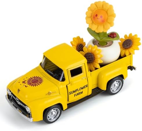 🌿 Memórias Afetivas e Bem-Estar: O Sabor do Equilíbrio na Vida 14 Decoração de caminhão vintage de girassol, bandeja de mesa em cam...