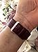 KADES Leather Band Replacement Strap for Fitbit Versa 2/Versa Lite/SE Smartwatch - Compatible With Women and Men (Wine Band+Rose Gold Buckle)