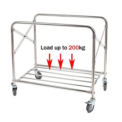 Carrito de lavandería de acero inoxidable resistente para uso comercial 4