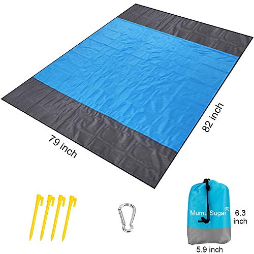 Mumu Sugar Sand Free Beach Blanket, Extra Large Waterproof Beach Mat-Lightweight Quick Drying Heat Resistant Outdoor Picnic mat for Travel, Camping, Hiking and Music Festivals(82” X79”) - Thumbnail 3