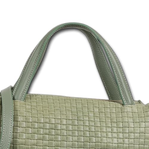 Sac à main en cuir vert clair OTT856HL2 compact et spacieux - 3