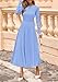 PRETTYGARDEN Fall Dresses for Women 2025 Long Sleeve Work Casual A Line Pleated Cocktail Church Midi Winter Sweater Dress (Light Blue,Medium)