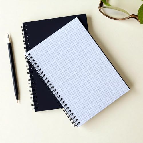 Image of INNAXA A5 Grid Notebook, Black Cover (Pack-2) (Dotted)