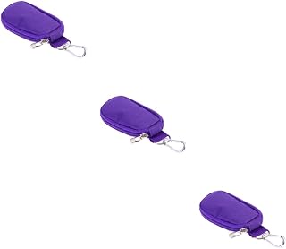 FOMIYES Key Oil Bag 3pcs and Fob Case Key Makeup Oils Bottle Chain Small Purple Holder Pouch Essential Beautiful for Essential Oils Keychain Pouch