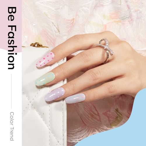 Image of modelones Gel Nail Polish Set Jelly Nude 6Colors Pink Blue Green