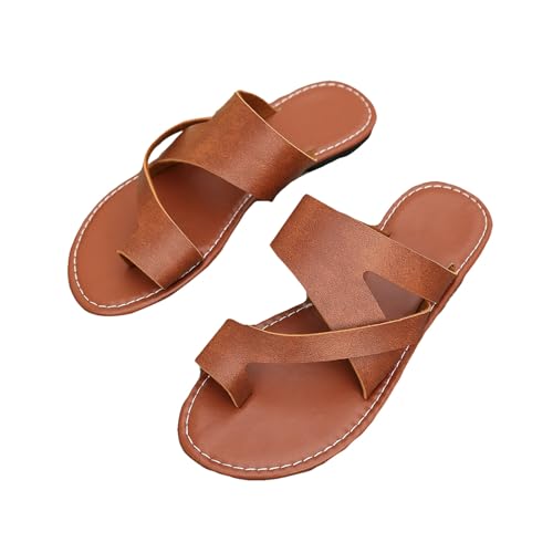 Women's Summer Orthopedic Corrector Slippers,Elegant Ring Toe Bunion Walking Sandals,Slip On Flat Plantar Fasciitis Flip Flops