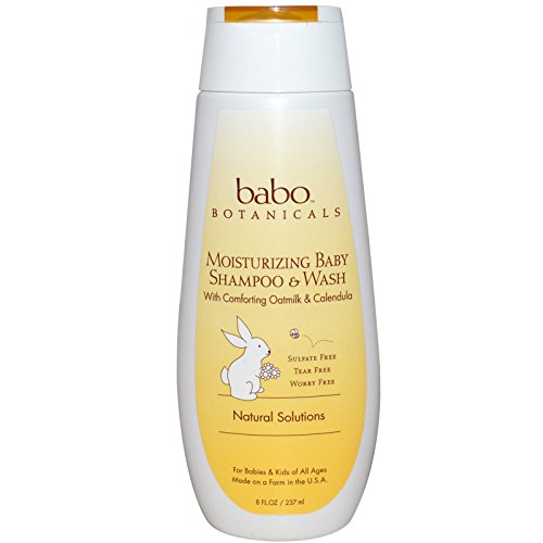Babo Botanicals Moisturizing Baby Shampoo & Wash, Oatmilk Calendula 8 fl oz (237 ml)