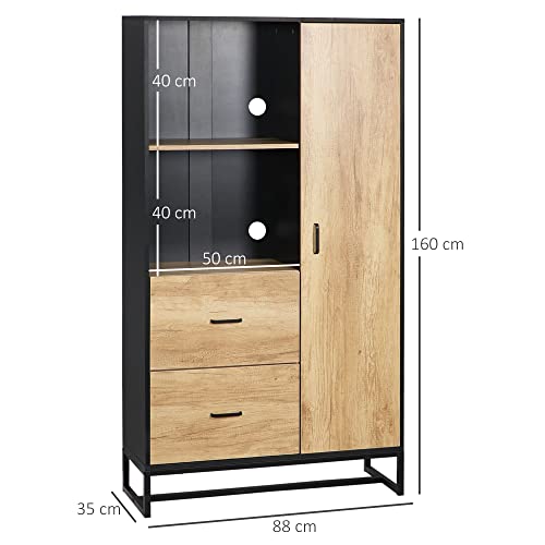 image for HOMCOM Kitchen Cupboard, Freestanding Storage Cabinet with Soft Close 