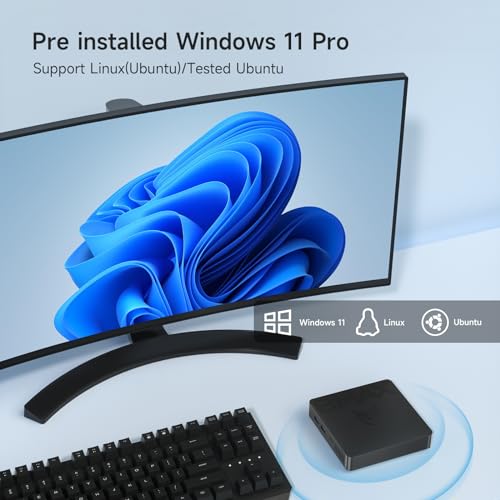 Bmax B1 PRO Mini Pc, Fanless Intel N4000(Up To 2.6Ghz), 8Gb Lpddr4 Ram/128Gb Emmc, Mini Desktop Computer Wifi5 Hdmi/Vga Port 4K Hd 2.4Ghz/5Ghz Dual Wifi Bt4.2 Micro Pc Mini Computer thumb #2
