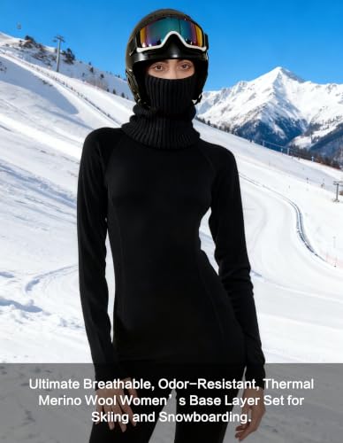 LEADHALO 100% Merino Wool Base Layer Set