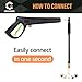 coyardor Pressure Washer Gun with Extension Wand & 5 Spray Nozzle Tips, M22-14mm & M22-15mm Fitting Replacement for Ryobi, Karcher, Powerstroke, Greenworks, and More Electric Power Washer