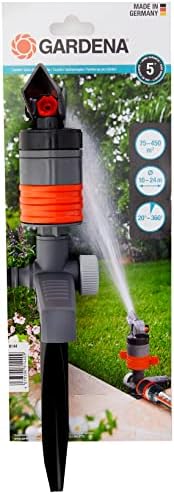 Gardena Aspersor con turbina sectorial Comfort Silencioso, Fabricación en plástico. Con enclavamiento. Superficie de riego de 75 hasta 450 m3