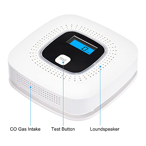 Scondaor Koolmonoxide-alarmdetector met digitaal display, CO-alarmdetector met test/stilte en CO-piekgeheugen… - Afbeelding 8