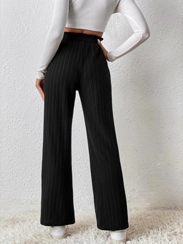 Image of KOTTY Womens Solid Pull ON Eerie Black Casual Pants