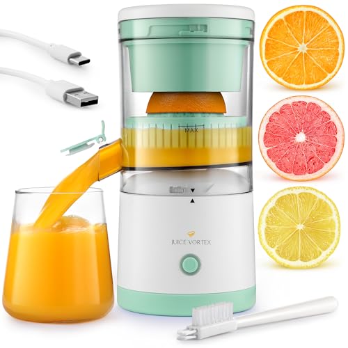 Zulay Kitchen Juice Vortex espremedor de limão e laranja - espremedor elétrico cítrico e espremedor - máquina de suco recarregável - espremedor portátil sem fio - carregador USB e