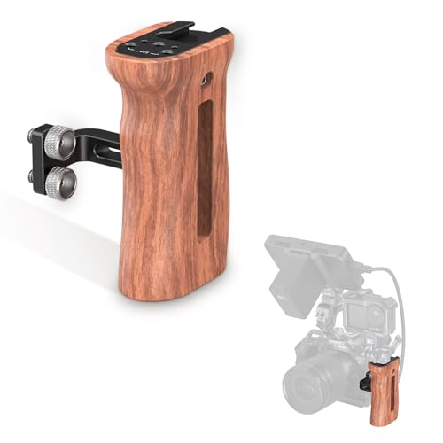 Image of SmallRig Wooden Side Handle with 1 /4''-20 Screws, Max. Load 15kg /33lbs, Up and Down Adjustable, for Left or Right Hand