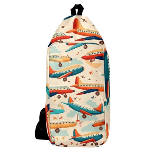 Sac à dos à bandoulière avion multicolore au design tridimensionnel
