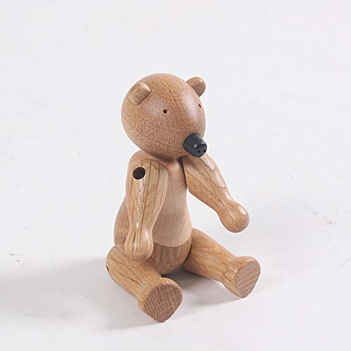Ours déformable en bois massif sculpté main pour une décoration chic