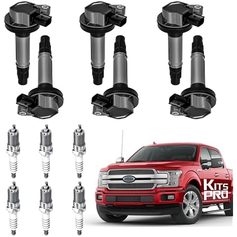 KitsPro DG520 UF553 Ignition Coil Packs and SP589 Spark Plugs for 3.5L 3.7L V6 Naturally Aspirated (Not Turbocharged) 2011-2018 Ford F-150 Mustang Edge Explorer Transit 150 250 350 HD, Pack of 6 Cover