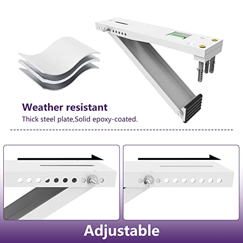 Mxclimate AC Window Air Conditioner Support Bracket,Support Up to 85 lbs Light Duty, Easy to Install Universal A/C Unit Mount for 5000-12,000 BTU - Thumbnail 4