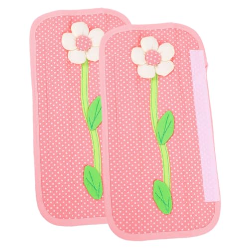 SOPOTUTU 2 piezas Cubiertas para Manijas de Electrodomésticos Protectores de Manija para Frigorífico y Microondas Fundas de Antiestáticas y Térmicas Decorativas Rosa para Cocina
