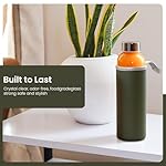 Epica glass bottles with lids – 18oz glass water bottles, reusable juice bottle with lids for storing juices, reusable water bottle durable & ecofriendly set of 6 with Sleeves - Image 3