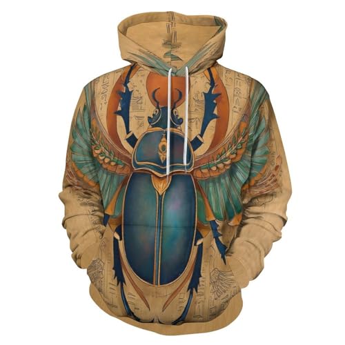Sweat à capuche scarabée pull confortable contre le froid marron