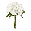 Yatim 21In White Artificial Hydrangea Flowers 5 Pcs Fake Hydrangea Silk Flowers for Wedding Centerpieces Bouquets DIY Floral Decor Home Decoration with Stems