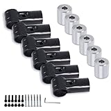 Briskyjp Φ28イレクターパイプ 車用ルーフキャリアバー スペーシアパイプ イレクターパイプ アタッチメント NVAN ハイゼットカーゴ 等に適合 NSJ-1*4 (6個セット＆メタルジョイント)