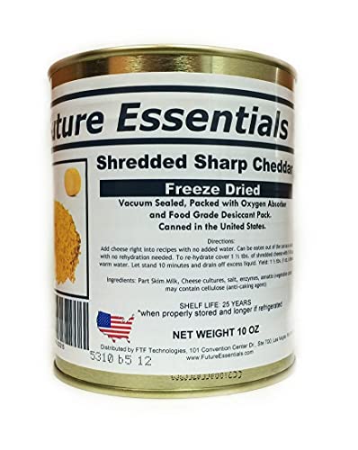 Future Essentials Freeze Dried Shredded Sharp Cheddar Cheese 10 Oz