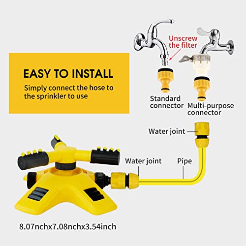 Staright Aspersor de jardim giratório de 360 ° ajustável 2 modos de pulverização Sistema de irrigaçã
