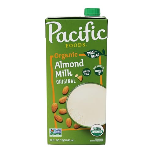 Pacific Foods Original Organic Almond Milk, Plant Based Milk, 32 oz Carton