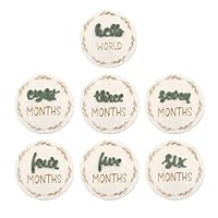 Weqizuerqi Baby Growth Signs | 7-Piece 3D Photo Announcement Disc, Decorative Wooden Birth Cards Reusable Monthly Discs for Children's Room, Living Room