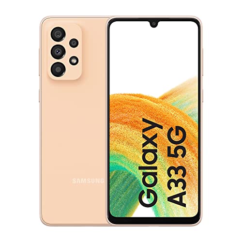 Samsung Galaxy A33 5G (128 GB) Naranja - Smartphone Android de 6 GB RAM, Teléfono Móvil Libre con Carga rápida, Batería de 5000 mAh y pantalla de 6,4'' (Versión ES)