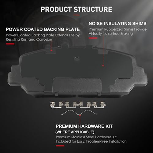 Image of cciyu D1697 Front Ceramic Disc Brake Pads Kit For Acura ILX 2016-2022,For Acura RDX 2014-2018,For Acura RLX 2014-2020,For Honda Civic 2017-2020