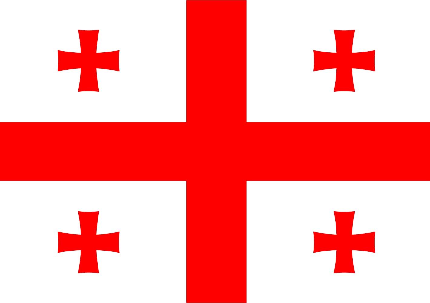 Drapeau Small Géorgie format paysage de 0.7m² pour mât extérieur