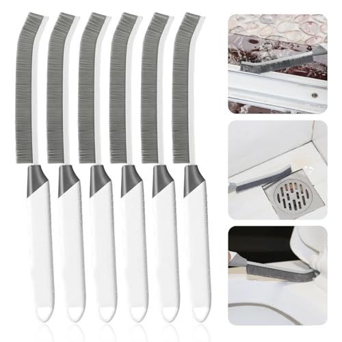Image of Thin Cleaning Brush Set - Gap Cleaning Tools, Multi-Purpose Hard Bristle Grout Scrub Brushes & Grout Cleaner Brush for Deep Scrubbing in Kitchen, Bathroom, Toilet, Sink Gap