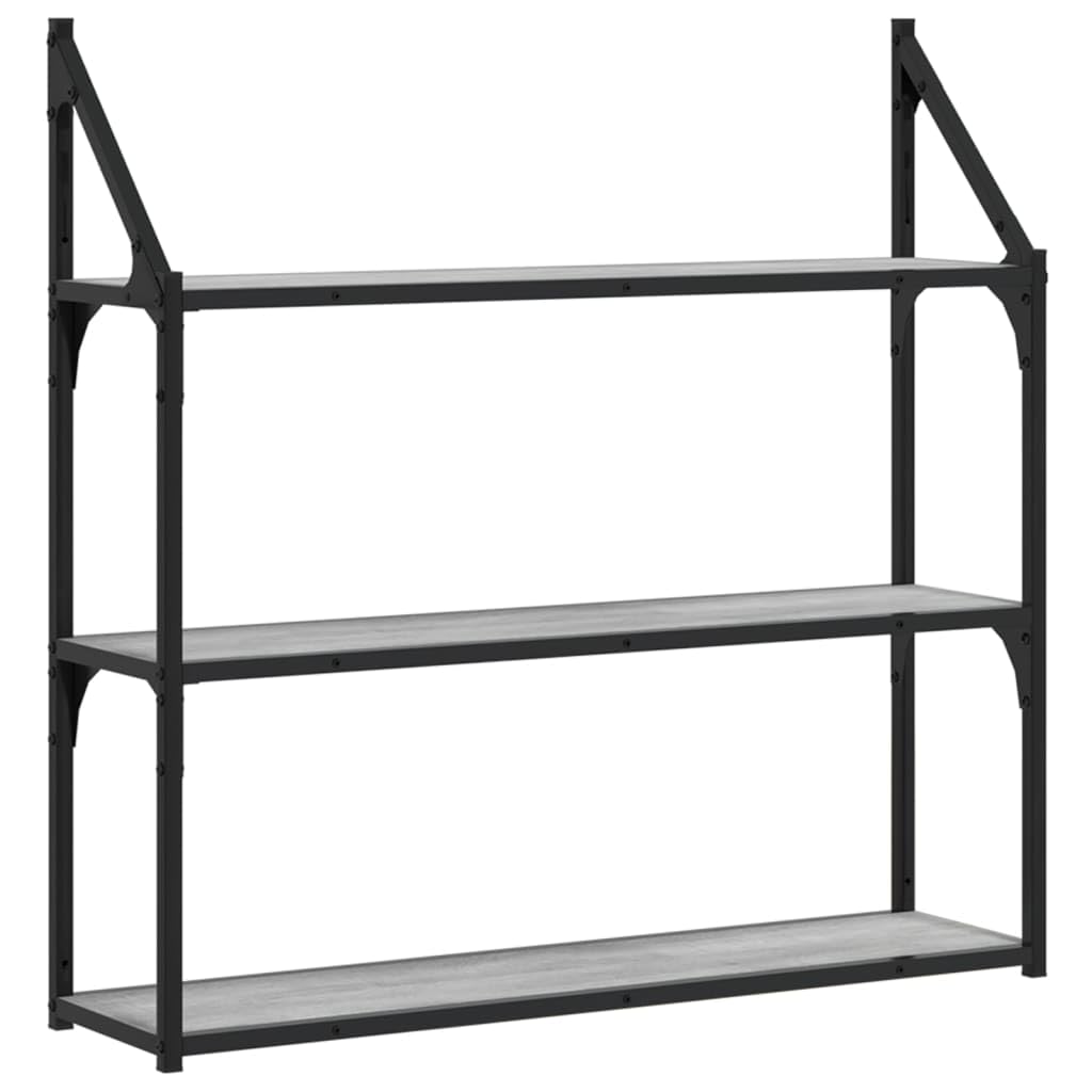 vidaXL - Wall Shelf - 3 Shelf - 80cm - Grey Sonoma
