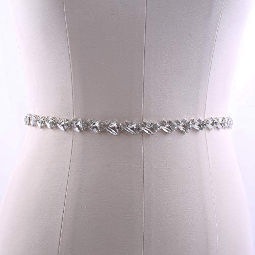 Crystal Bridal Sash,Thin Wedding Belt with Pearls Rhinestones for Bridal Bridesmaid Gowns4